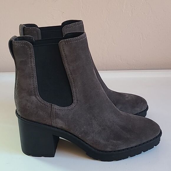 Vince Henderson Weatherproof Suede Chelsea Chunky Ankle Boot Gray Size 10 EU 40 - Picture 5 of 13